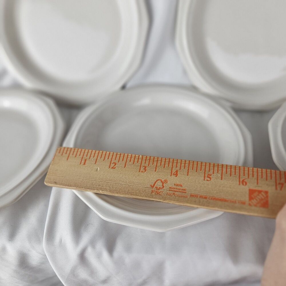 VNTG Pfaltzgraff Heritage White Dessert Salad Bread Plate USA 6.75" Set of 4 VGC - Picture 4 of 4